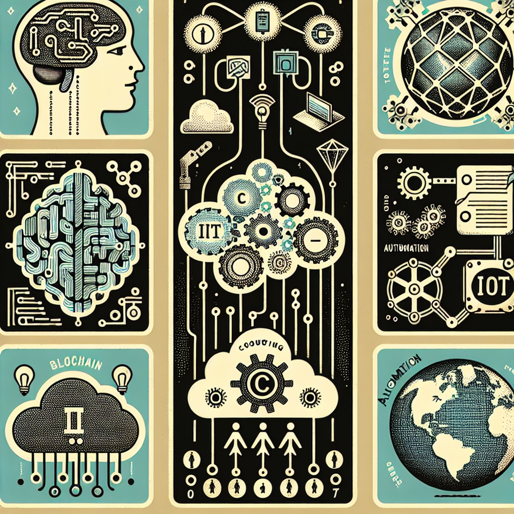 Latest procurement technology icons collage