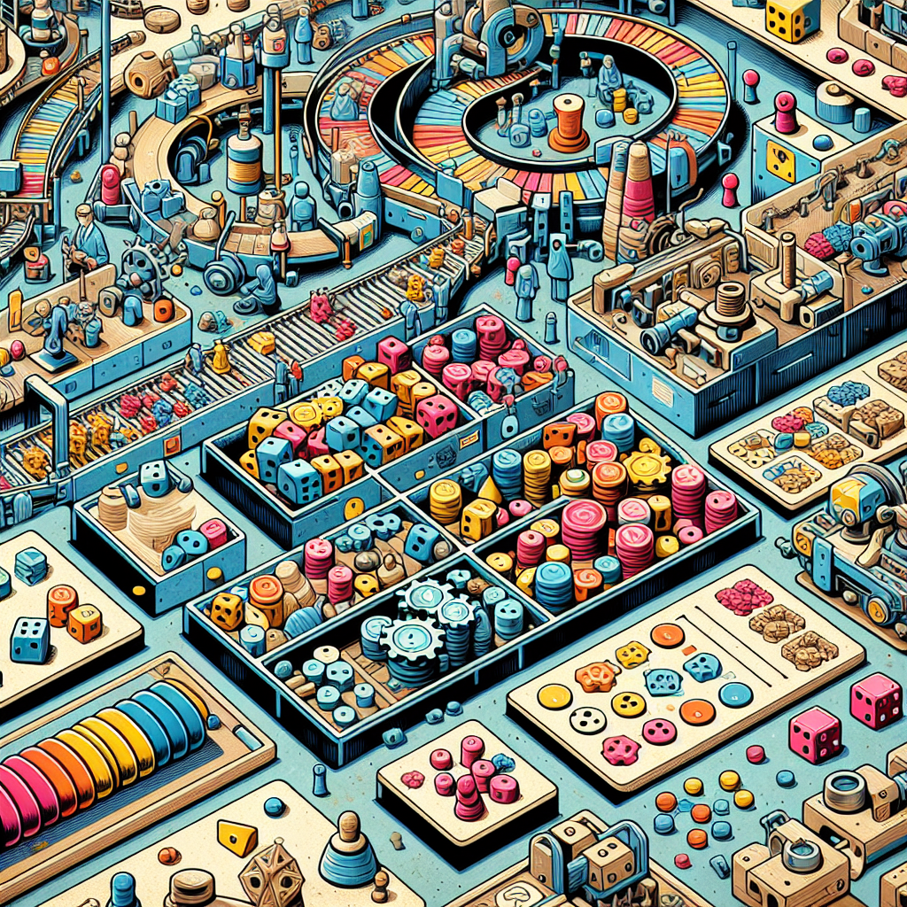 Board game manufacturing collage