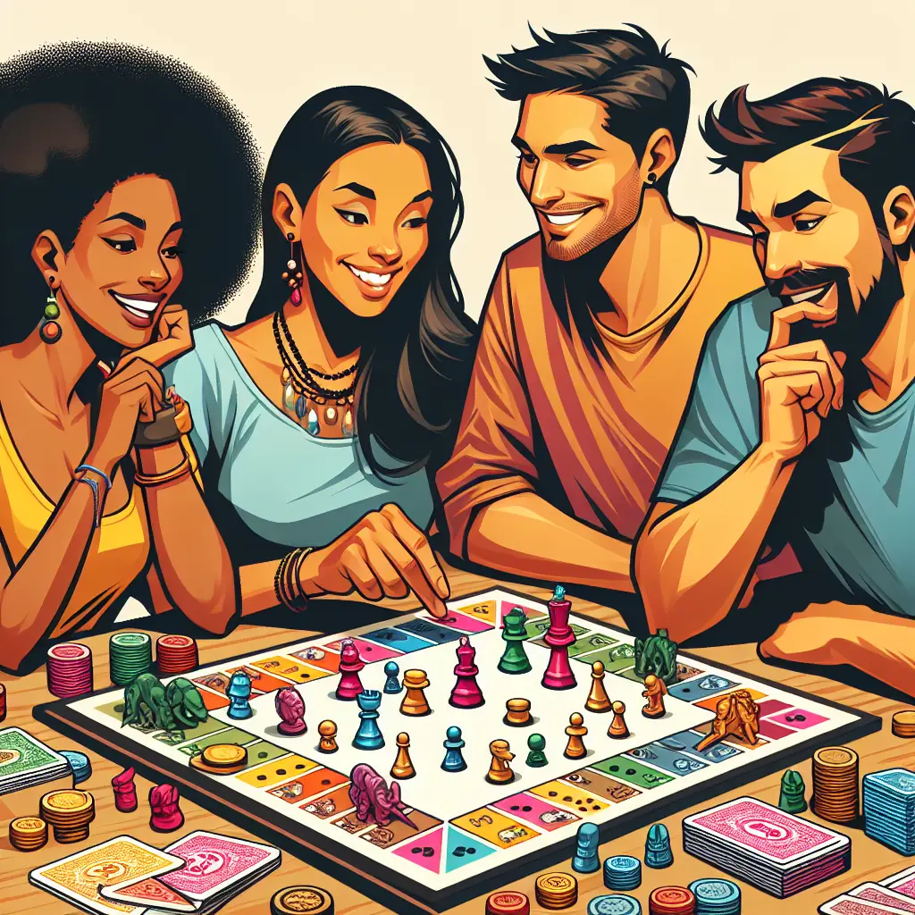 Friends playing an engaging board game